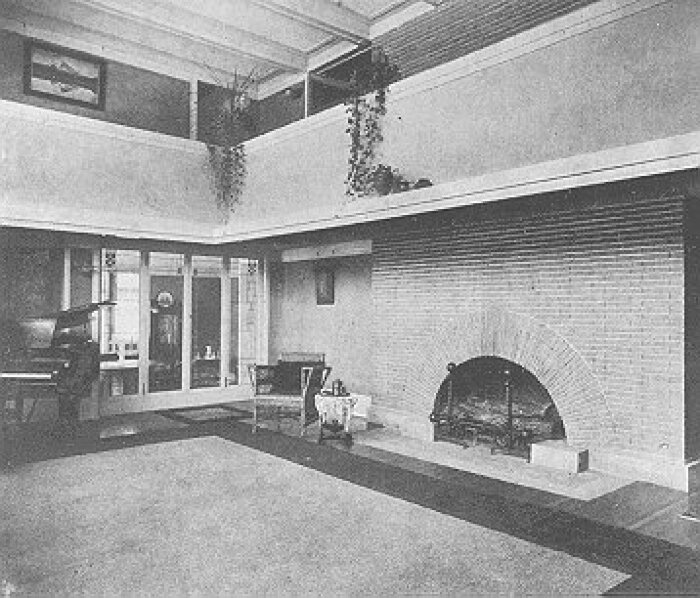 Interior detail, living room fireplace
House for Ralph S. Baker
Guenzel and Drummond, architects
Wilmette, Illinois