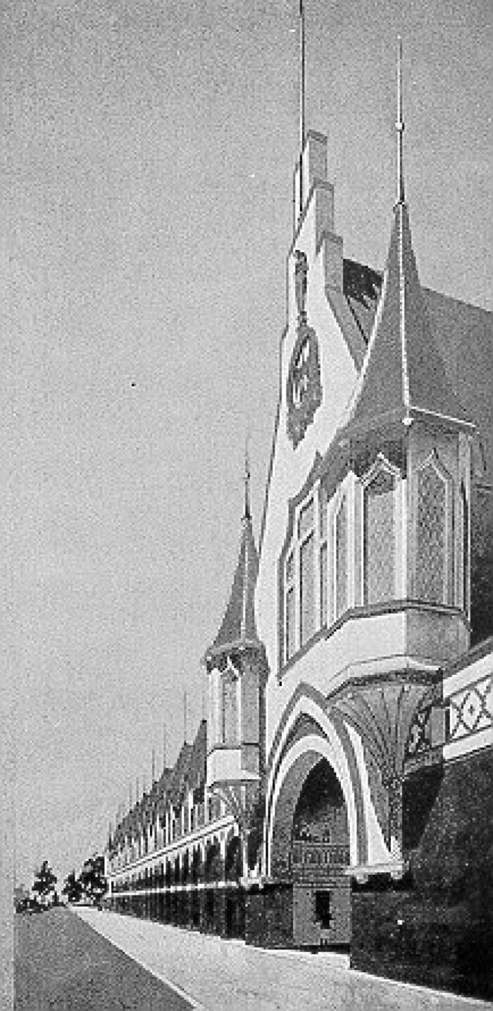 Presentation rendering
Ferris Wheel Park alterations, main entrance
George R. Dean, architect
Chicago Architectural Club Exhibition of 1898