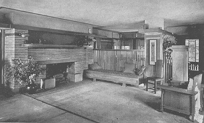 Interior, living room looking toward dining room
William S. Drummond residence
Guenzel and Drummond, architects
River Forest, Illinois