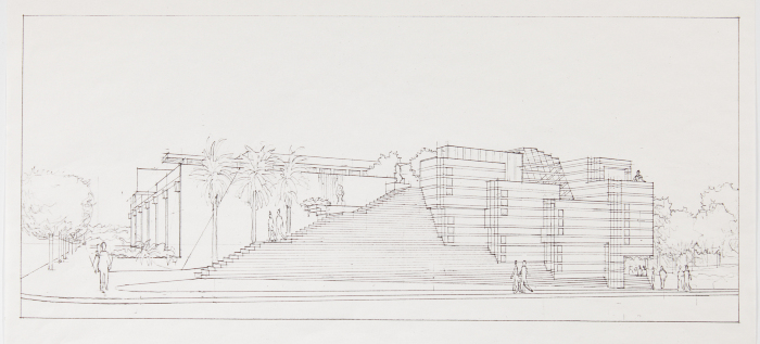 Perspective view, Anthony Quinn Cultural Center, project