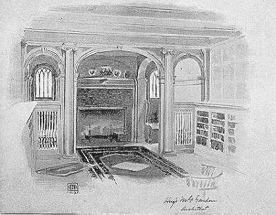 Presentation rendering, library
W. S. Hale residence
Hugh M. G. Garden, architect
Chicago, Illinois