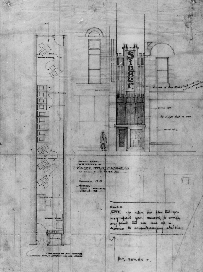 Plan and elevation
Singer Building, project for I. P. Baker
circa 1908