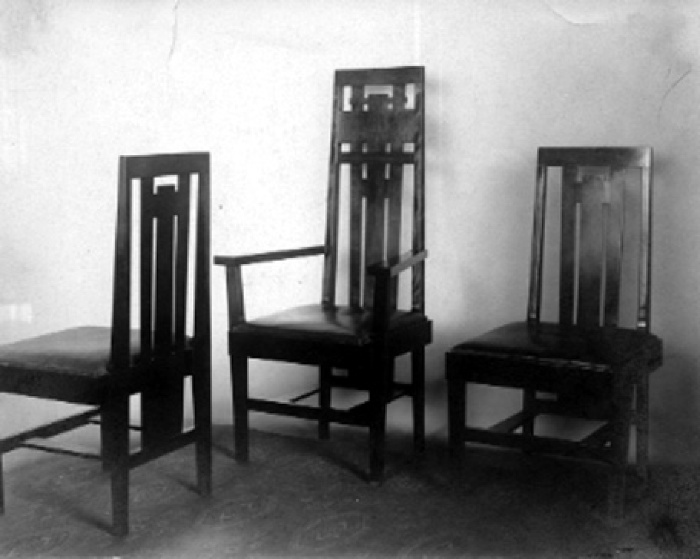Dining room chairs
House for Catherine Gray, furniture
circa 1909
