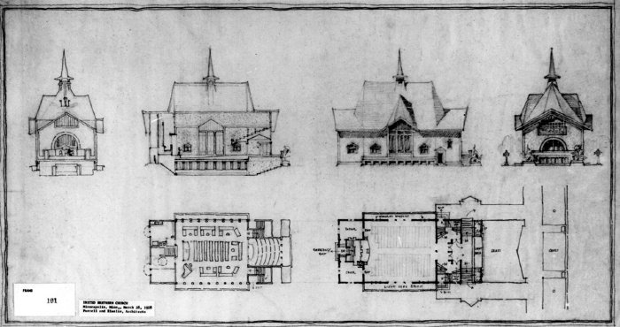 Plans and elevations
United Brethren Church, project
circa 1908