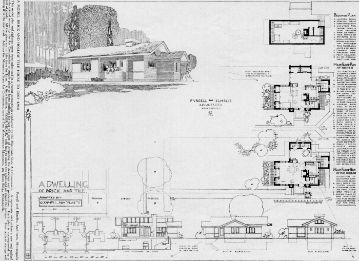 Publication of entry drawing
Brick House Competition
circa 1917
