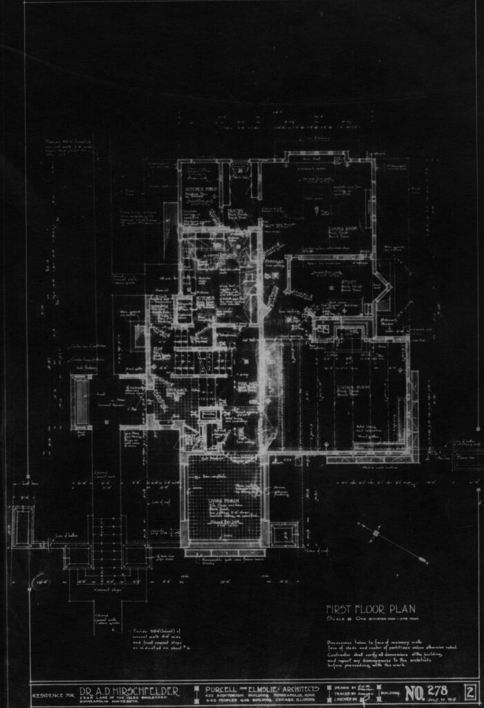 Floor plan
House for A. D. Hirschfelder, project
circa 1915