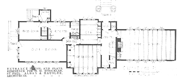 First floor plan
House for H. W. Strickler
Alban and Hausler, architects
St. Paul, Minnesota