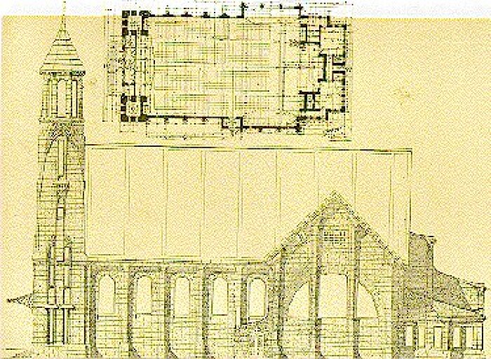 Elevation and floor plan
St. Bernard's Catholic Church
John Jager, architect
St. Paul, Minnesota