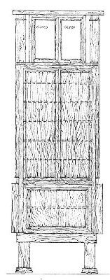 Detail drawing, front elevation of music cabinet
House for E. P. Irving
Frank Lloyd Wright, architect
Hermann V. von Holst, architect
Marion Mahony Griffin, associated architect