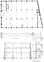 Floor plan and section
Building for the Original Manufacturing Company
Tallmadge and Watson, architects
Chicago, Illinois