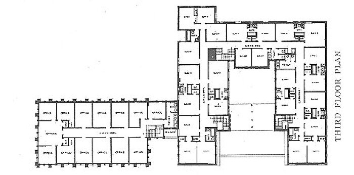 Third floor plan, bank building
City National Bank
Frank Lloyd Wright, architect
Mason City, Iowa