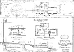 Plat of grounds, first and second floor plans, front
elevation and terrace section
Greve Oppenheim residence
Ellerbe and Round, architects
St. Paul, Minnesota