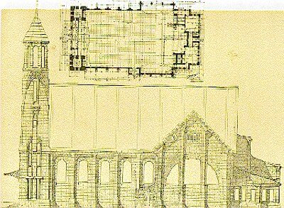 Elevation and floor plan
St. Bernard's Catholic Church
John Jager, architect
St. Paul, Minnesota