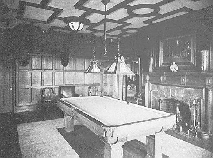 Interior, billiard room
House for Charles Martin
William Channing Whitney, architect
Minneapolis, Minnesota
Interior decoration by John S. Bradstreet & Company