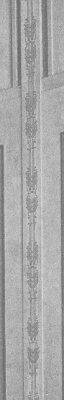 Interior detail, first floor wall stencil
Edison Shop
Purcell, Feick, and Elmslie, architects
Furnishings and interior elements manufactured by
Niedecken and Wallbridge
Chicago, Illinois
1912