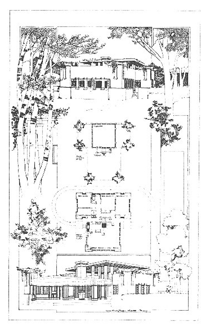 Presentation rendering
House
Walter Burley Griffin and Marion Mahony Griffin,
architects
Kenilworth, Illinois