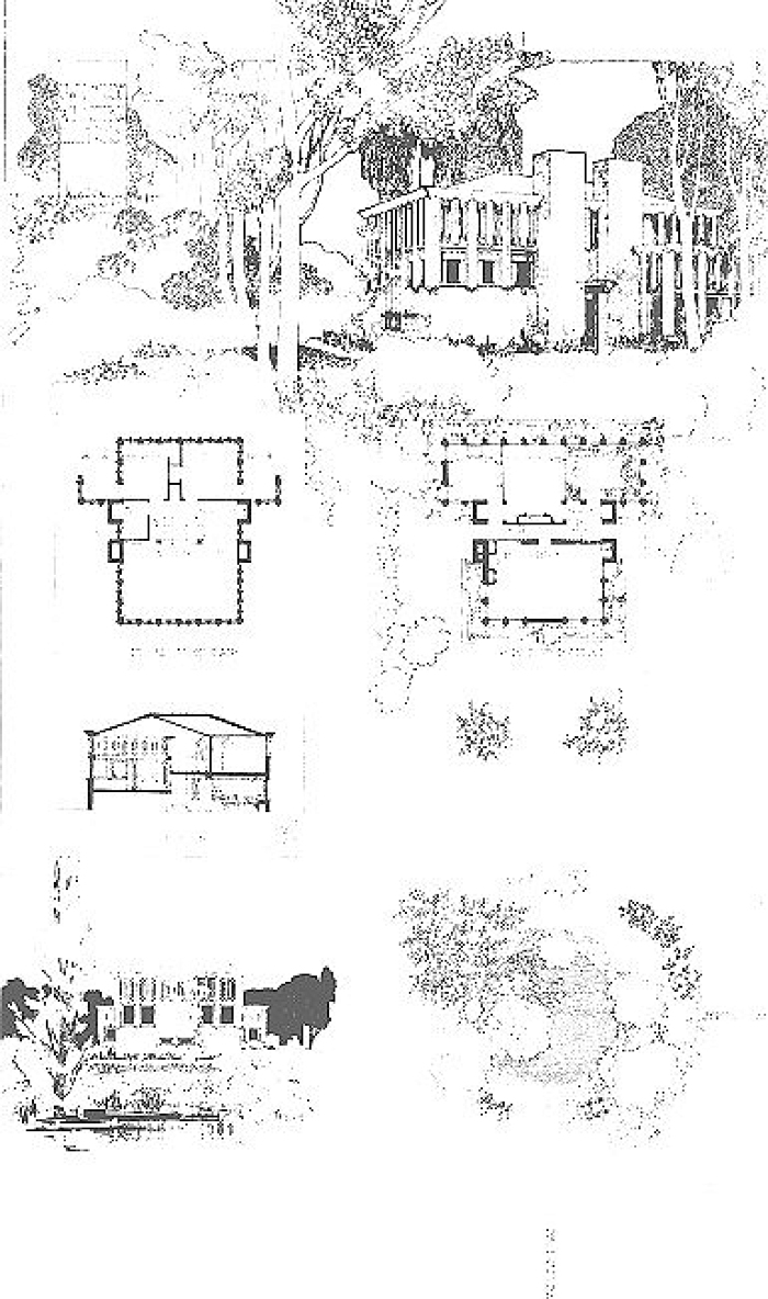 Presentation rendering
House for Walter Burley Griffin, Trier Center
Neightborhood Development
Walter Burley Griffin and Marion Mahony Griffin,
architects
Winnetka, Illinois
