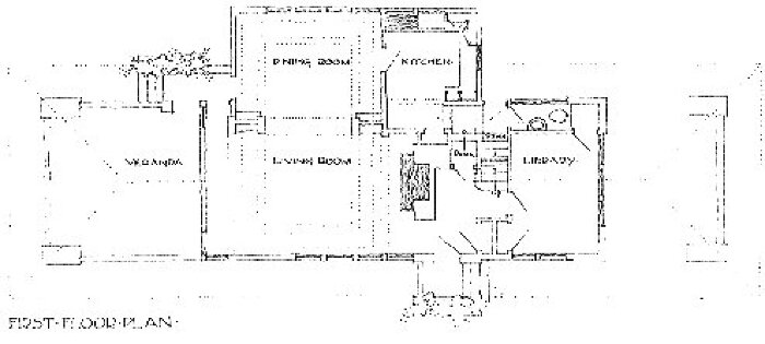 First floor plan
House
Walter Burley Griffin and Marion Mahony Griffin,
architects
Elmhurst, Illinois
