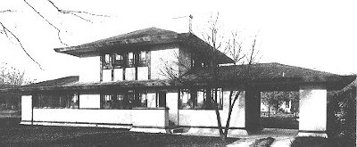 Exterior, perspective view
House
Walter Burley Griffin and Marion Mahony Griffin,
architects
Elmhurst, Illinois