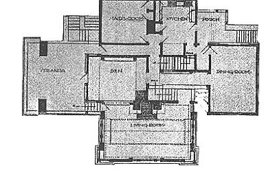 First floor plan
House
Walter Burley Griffin and Marion Mahony Griffin,
architects
Edwardsville, Illinois