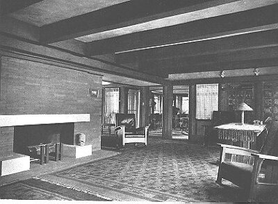 Interior, living room
House for Rule, Rock Glen development
Walter Burley Griffin and Marion Mahony Griffin
Mason City, Iowa