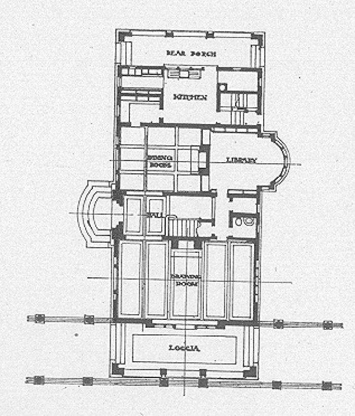 First floor plan
House for E. B. Blinn
George W. Maher, architect
Pasadena, California