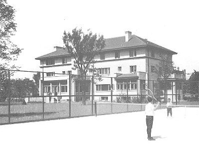 Exterior perspective, rear view from tennis courts
House for Julius Rosenwald
Nimmons and Fellows, architects
Chicago, Illinois