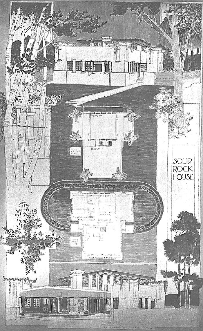 Presentation rendering
House for E. L. Springer
Walter Burley Griffin and Marion Mahony Griffin,
architects
Kenilworth, Illinois