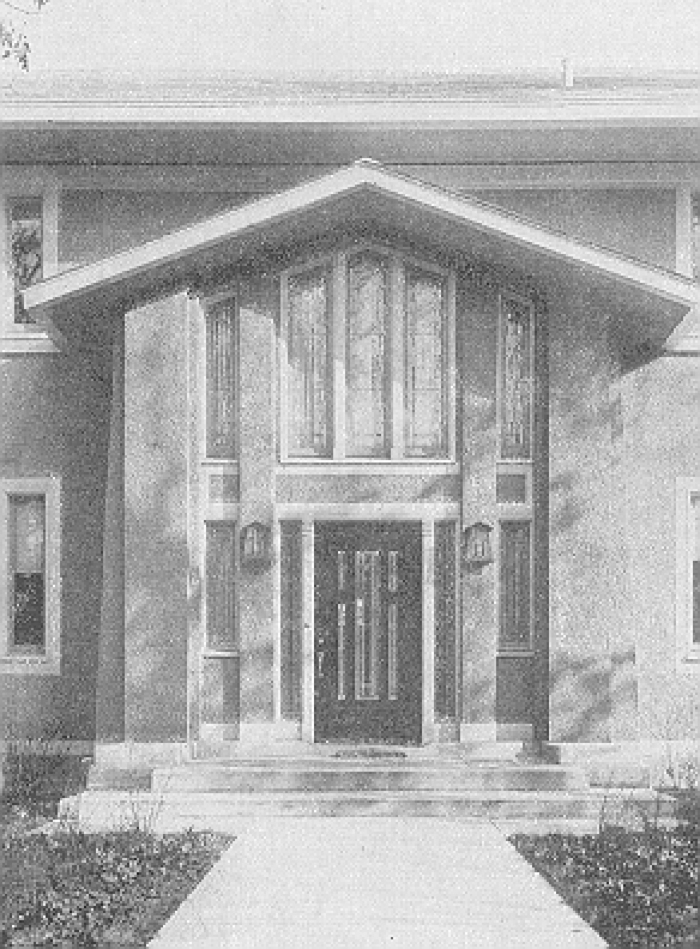 Exterior detail, front entrance
C. E. Matthews residence
Tallmadge and Watson, architects