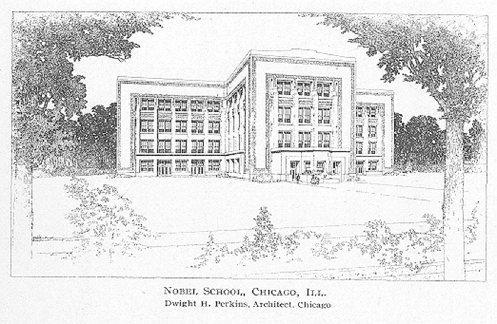 Presentation rendering
Nobel School
Dwight Perkins, architect
Chicago, Illinois