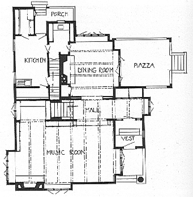First floor plan
House for F. N. Corwin
George W. Maher, architect
Kenilworth, Illinois