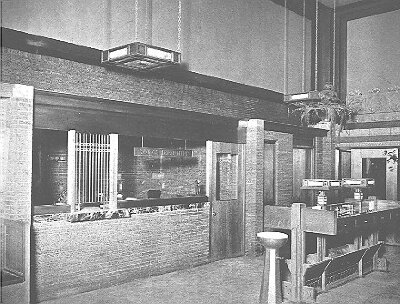 Interior detail, teller enclosure
Merchants National Bank
Louis Henri Sullivan, architect
Grinnell, Iowa