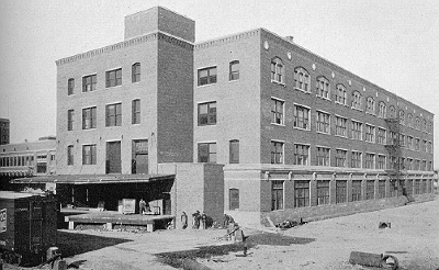 Exterior perspective, view of receiving dock
Printing House for Sears, Roebuck and Company
Nimmons and Fellows, architect
Chicago, Illinois