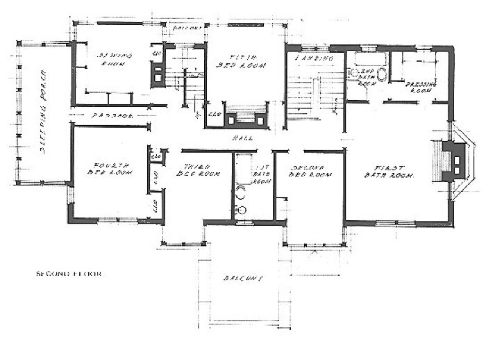 Second floor plan
Charles E. White, Jr. residence
Charles E. White, Jr., architect
Oak Park, Illinois