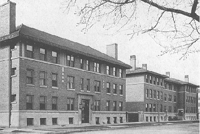 Exterior, perspective view
Healy and Bigot Apartments
[Chestnut Street]
Guenzel and Drummond, architects
Chicago, Illinois