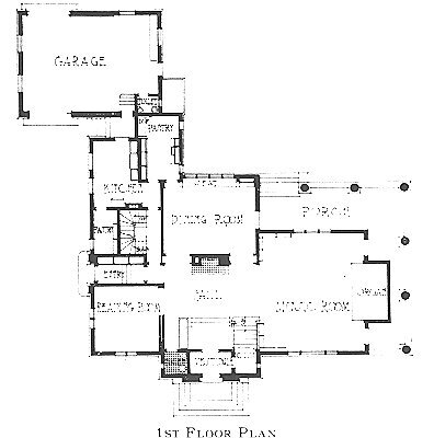 First floor plan
C. R. Irwin residence
George W. Maher, architect
Oak Park, Illinois