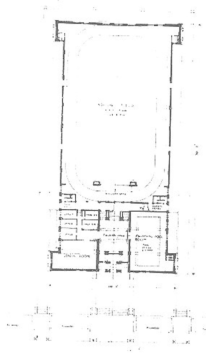 First floor plan
Gymnasium
Northwestern University
George W. Maher, architect
Evanston, Illinoi