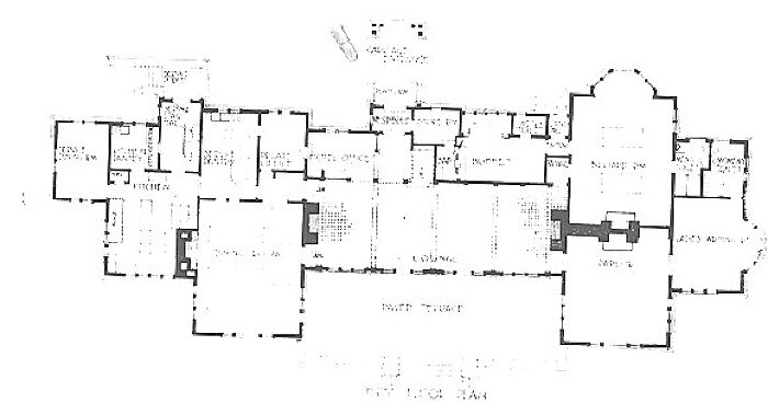 First floor plan
Tourist Hotel for the White Pass
"Yukon Route"
Spencer and Powers, architects
Atlin, British Columbia, Canada