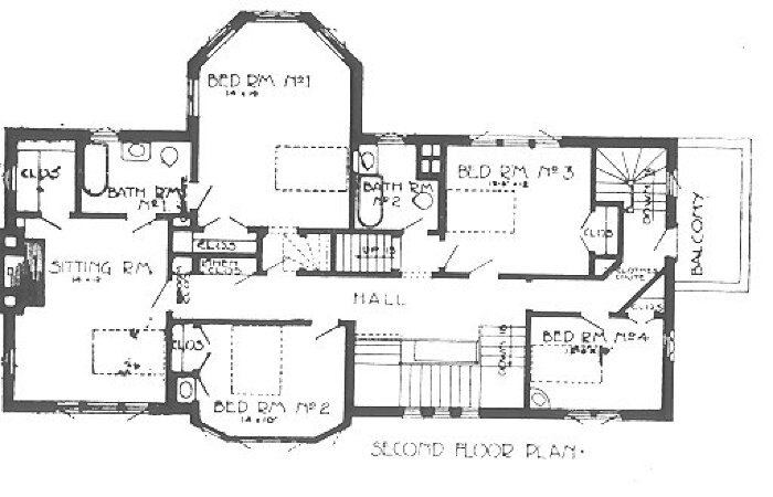 Second floor plan
O. J. Hager residence
Spencer and Powers, architects
Chicago, Illinois