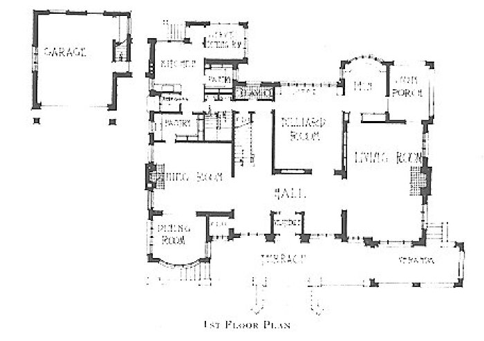 First floor plan
Claude Seymour residence
George W. Maher, architect
Chicago, Illinois