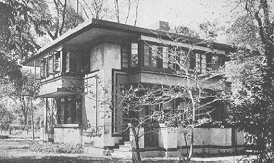 Exterior, rear perspective view
William S. Drummond residence
Guenzel and Drummond, architects
River Forest, Illinois