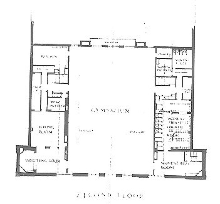 Second floor plan
Gymnasium
Northwestern University
George W. Maher, architect
Evanston, Illinois