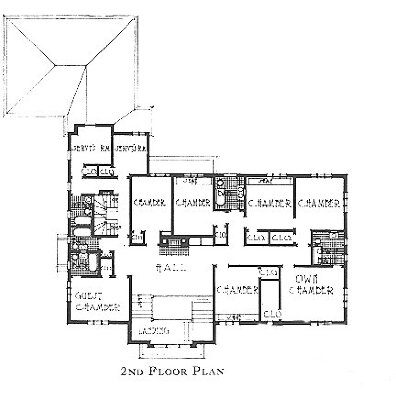 Second floor plan
C. R. Irwin residence
George W. Maher, architect
Oak Park, Illinois